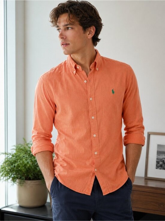 Polo Ralph Lauren Other - Polo by Ralph Lauren Men's Orange Button-Down Shirt